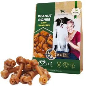 Dog Peanut Butter Bones With Cranberry Rawhide Free Chew Treats Pet Natural Mini & Big Organic Snacks Healthy Collagen & Bulk Best Chews For Small & L