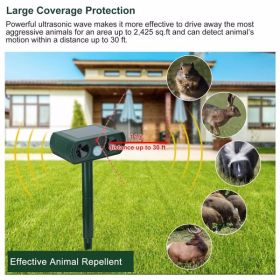 Ultrasonic Animal Repellent Solar Motion Sensor Repellent IPX4 Outdoor Waterproof Type, No Delivery On Weekends