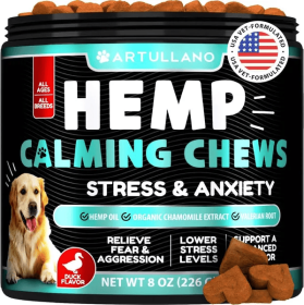 Hemp Calming Chews For Dogs Dog Anxiety Relief Treats With Hemp Oil Turmeric Valerian Ginger Health And Wellness Supplements For Dogs Hip And Joint Su