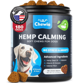Calming Chews For Dogs Duck Flavor Canine Supplement For All Breeds And Sizes