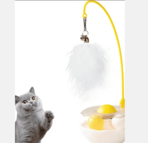 Cat Toys - Interactive Toy For Cat , Kitten Toys, Lightweight Resin Duck Shape Fun Stick For Kitten Play Indoor Outdoor ,Removable And Washable Duck C (Option: White)